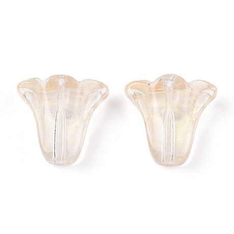 Blomster Glasperler - Klar (10x11x5,5mm) 10 Stk - Uniq Perler - 115877