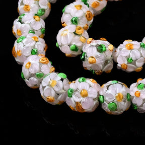 Blumen Handgefertigte Lampwork Glasperlen (12mm) 4 Stk. - Uniq Perler - 998817