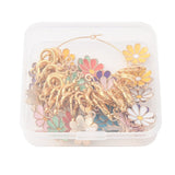 Blomster Maskemarkører – Farve Mix, Emalje Messing (3,4cm) 27 stk. - Uniq Perler - 119331