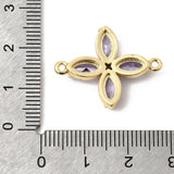 Blomster Mellemled Med Kubiske Zirkonia – Langtidsholdbar 18K Forgyldt Messing (20x25.5x4.5mm) - Uniq Perler - 119079