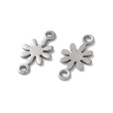 Blomster Mellemled, Stål, 13x7,5mm, 4 Stk - Uniq Perler - 114809