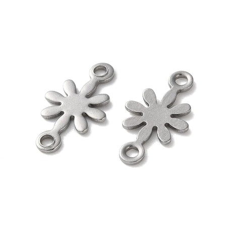 Blomster Mellemled, Stål, 13x7,5mm, 4 Stk - Uniq Perler - 114809