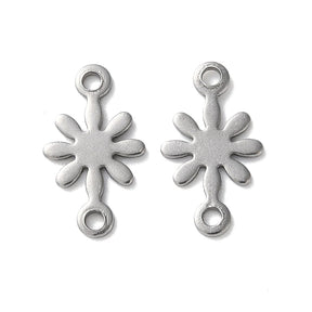 Blumen Zwischenstück, Stahl, 13x7,5mm, 4 Stück - Uniq Perler - 114809