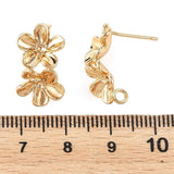 Blomster Ørestikkere Med Øje – 18K Langtidsholdbar Forgyldt Messing (18x10,5mm) - Uniq Perler - 124225