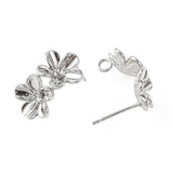 Blomster Ørestikkere Med Øje – Langtidsholdbar Platinbelagt Messing (18x10,5mm) - Uniq Perler - 124221