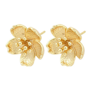 Blumen Ohrstecker, 18K Vergoldet, (17x15,5mm) - Uniq Perler - 517765