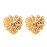 Blomster Ørestikkere – 18K Forgyldt Stål Med Zirkonia Sten (15,5x15,5mm) - Uniq Perler - 117504