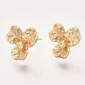 Blumen Ohrstecker – 18K vergoldetes Messing (15mm) - Uniq Perler - 
