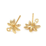 Blomster Ørestikkere - 18K Langtidsholdbar Forgyldt (9x11mm) - Uniq Perler - 115273