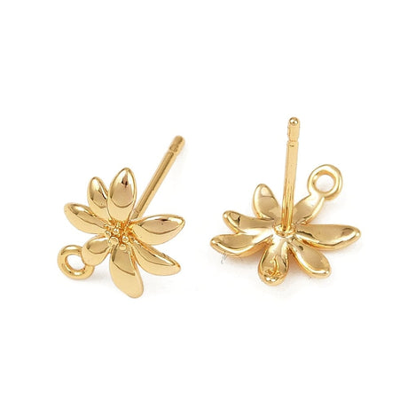 Blomster Ørestikkere - 18K Langtidsholdbar Forgyldt (9x11mm) - Uniq Perler - 115273