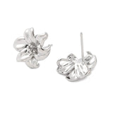 Blomster Ørestikkere – Platin Farvet (16x13mm) - Uniq Perler - 114946