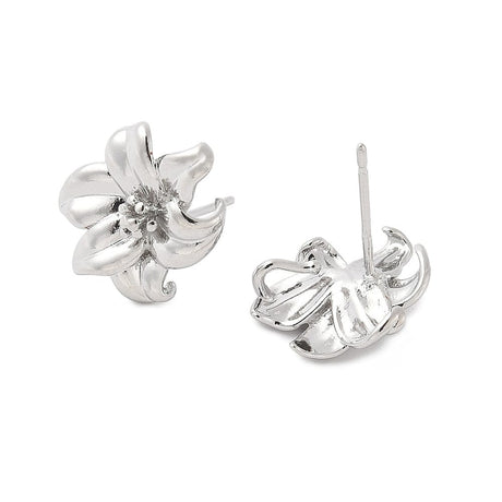 Blomster Ørestikkere – Platin Farvet (16x13mm) - Uniq Perler - 114946