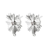 Blomster Ørestikkere – Platin Farvet (16x19mm) - Uniq Perler - 115033