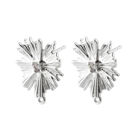 Blomster Ørestikkere – Platin Farvet (16x19mm) - Uniq Perler - 115033