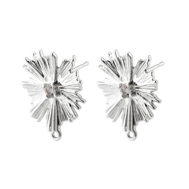 Blomster Ørestikkere – Platin Farvet (16x19mm) - Uniq Perler - 115033