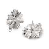 Blomster Ørestikkere – Platin Farvet (16x19mm) - Uniq Perler - 115033