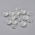 Blomster Perlehatte – Sølvbelagt Messing (14x4mm) 25 stk. - Uniq Perler - 124043