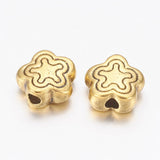 Flower Beads – Antique, 18K Gold-plated (7x7x2.5mm), 50 pcs. - Uniq Perler - 