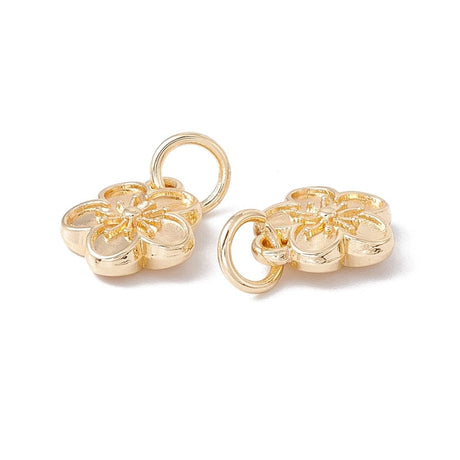 Blomster Vedhæng – 14K Langtidsholdbar Forgyldt (10,5x12mm) 6 stk. - Uniq Perler - 115062