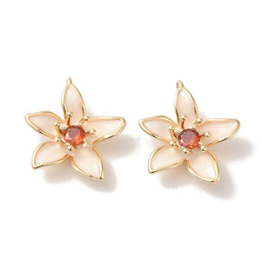 Blumen Anhänger, 18K Vergoldet, 16x19mm - Uniq Perler - 114717