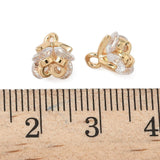 Blomster Vedhæng Med Zirkonia, 18K Forgyldt Messing (8,5mm) 4 stk. - Uniq Perler - 115695