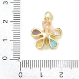 Blomster Vedhæng Med Zirkonia – 18K Forgyldt Messing, Farve Mix (17,5x16mm) - Uniq Perler - 120938