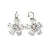 Blomster Vedhæng Med Zirkonia, Forsølvet, 12,5x14,5mm - Uniq Perler - 114714