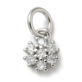 Blomster Vedhæng Med Zirkonia, Langtidsholdbar Platin Belagt Messing, 7,5x5,5mm - Uniq Perler - 114107