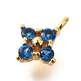 Blomster Vedhæng Med Zirkonia Sten, 18K Forgyldt, (10x8mm) - Uniq Perler - 114945