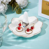 Floral porcelain - jewelry dish – storage tray in white (10 cm) - Uniq Perler - 