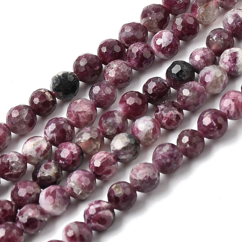 Blossom Turmalin Perler – Fasettert Rund (5–6mm) - Uniq Perler - 117297