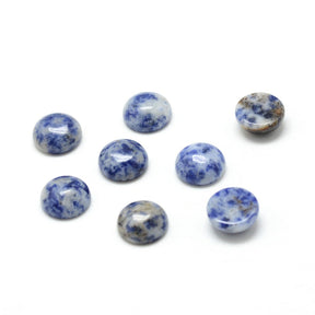 Blue Spot Jasper Cabochons – Round (6x3mm) 6 pcs - Uniq Perler - 115553