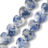 Blue Spot Jaspis - Blå, Facetteret, Hjerter (8x8x4mm) 2 stk - Uniq Perler - 115896