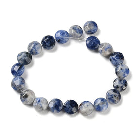 Blue Spot Jaspis, flach, rund, facettiert, 10x5mm - Uniq Perler - 112185