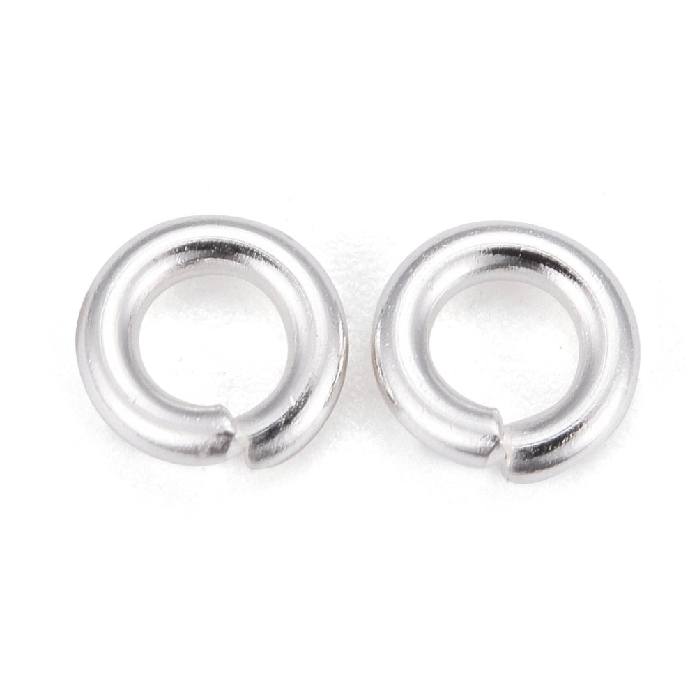 Åbne sølvbelagte messing øskner, 4 mm, 10 stk – billede 3