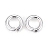 Åbne sølvbelagte messing øskner, 4 mm, 10 stk – billede 3