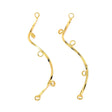 Bølge Chandelier Mellemled – 18K Forgyldt Messing (54,5mm) 2 stk. - Uniq Perler - 126133