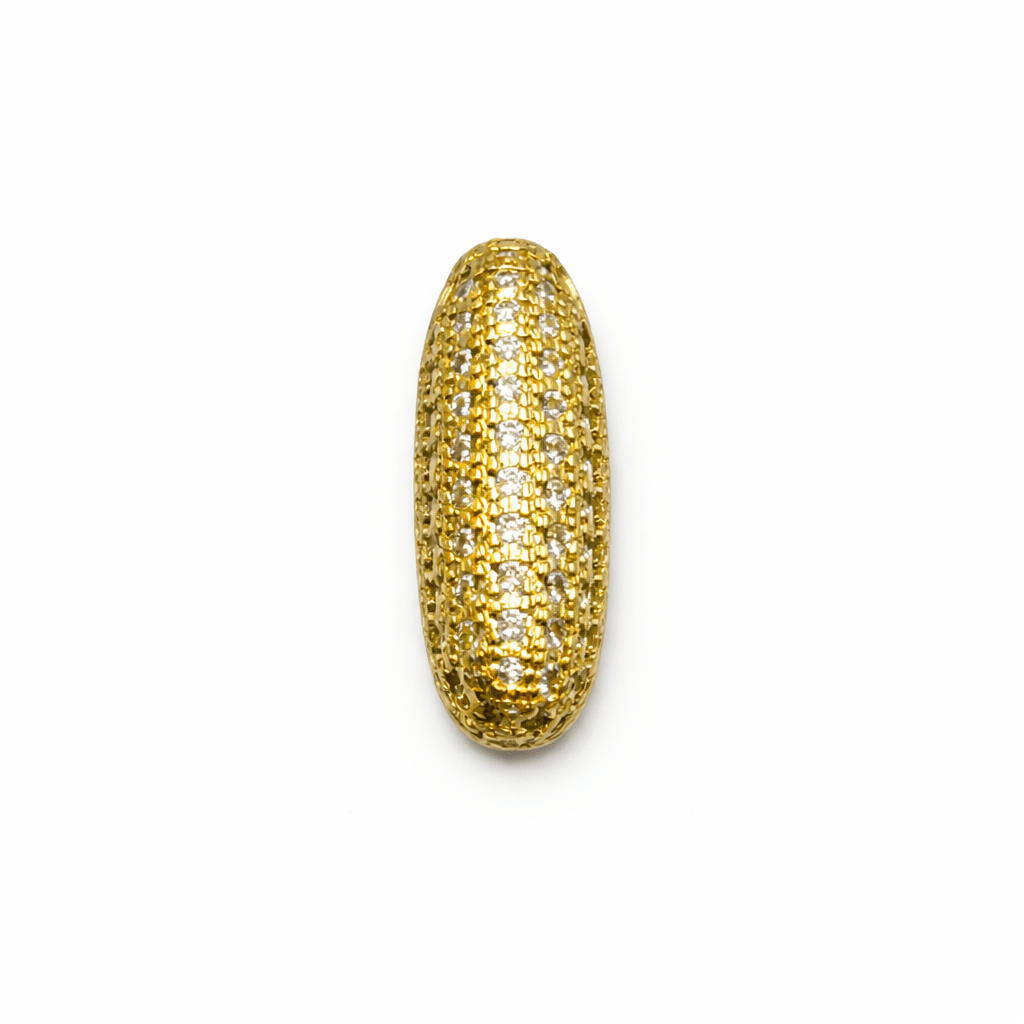 Bogstav Vedhæng Med Zirkonia - Flere forskellige – 18K Forgyldt Messing (19,5mm) Flere Forskellige - Uniq Perler - 118373