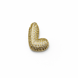 Bogstav Vedhæng Med Zirkonia - Flere forskellige – 18K Forgyldt Messing (19,5mm) Flere Forskellige - Uniq Perler - 118389