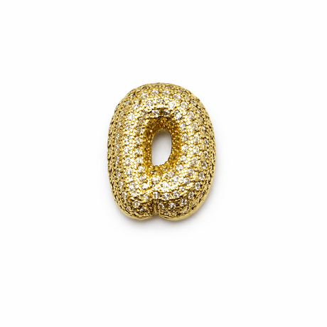 Bogstav Vedhæng Med Zirkonia - Flere forskellige – 18K Forgyldt Messing (19,5mm) Flere Forskellige - Uniq Perler - 118392