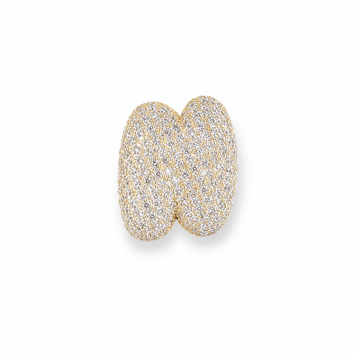 Bogstav Vedhæng Med Zirkonia – Flere Forskellige, 18K Forgyldt Messing (22mm) - Uniq Perler - 118316