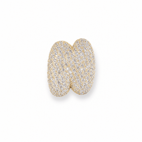 Bogstav Vedhæng Med Zirkonia – Flere Forskellige, 18K Forgyldt Messing (22mm) - Uniq Perler - 118316
