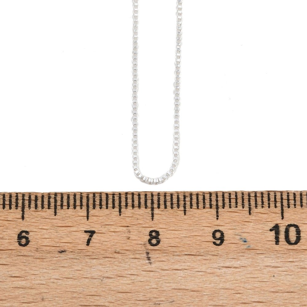 Box-Kette Halskette mit verstellbarem Slider – langlebige Versilbert Messing (1mm, 45cm)
