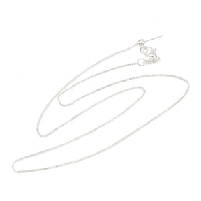 Box-Kette Halskette mit verstellbarem Slider – langlebige Versilbert Messing (1mm, 45cm)
