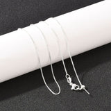 Box-Kette Halskette mit verstellbarem Slider – langlebige Versilbert Messing (1mm, 45cm)