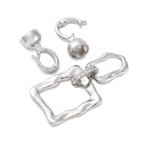 Bølget Fold Over Lås Med Zirkonia Sten, 59mm - Uniq Perler - 700847