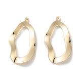 Bølget Ovalt Vedhæng, 18K Forgyldning, 21x11mm, 2 stk. - Uniq Perler - 112711