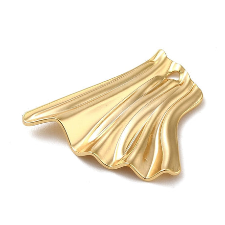 Bølget Vedhæng, 18K Forgyldt, (18,5x19,5mm, 2 stk.) - Uniq Perler - 113100