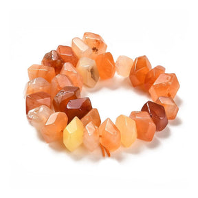 Botswana Achat – Orange, facettierte kantige Nuggets (8x11mm) - Uniq Perler - 112841
