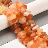 Botswana Agat – Orange, Facetteret Kantet Nuggets (8x11mm) - Uniq Perler - 112841